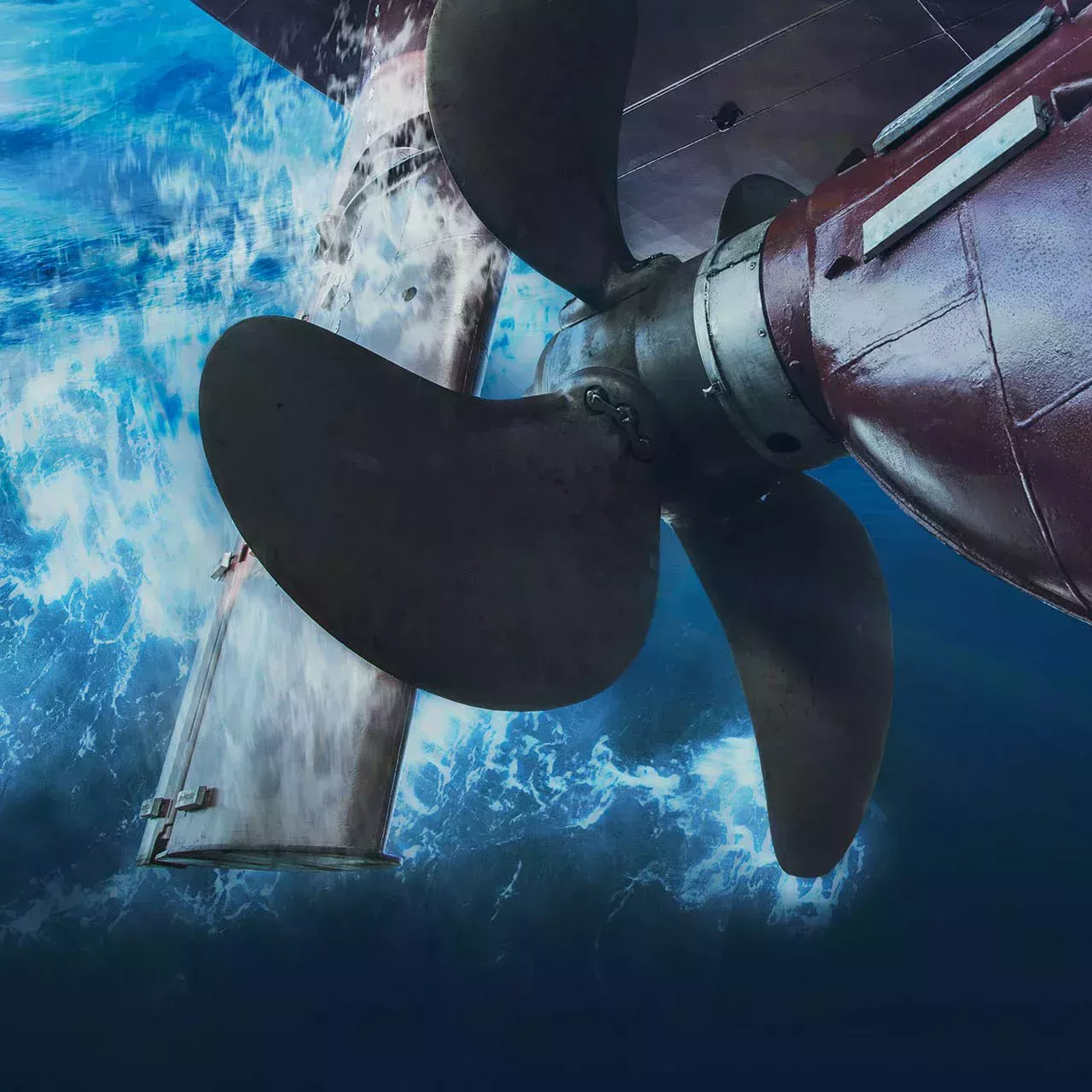 Palas motorizadas de un barco