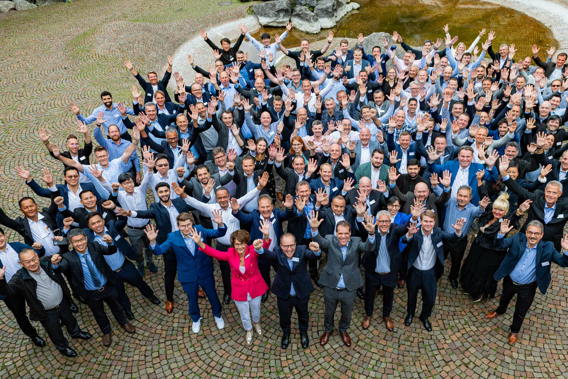 Staff meeting from above