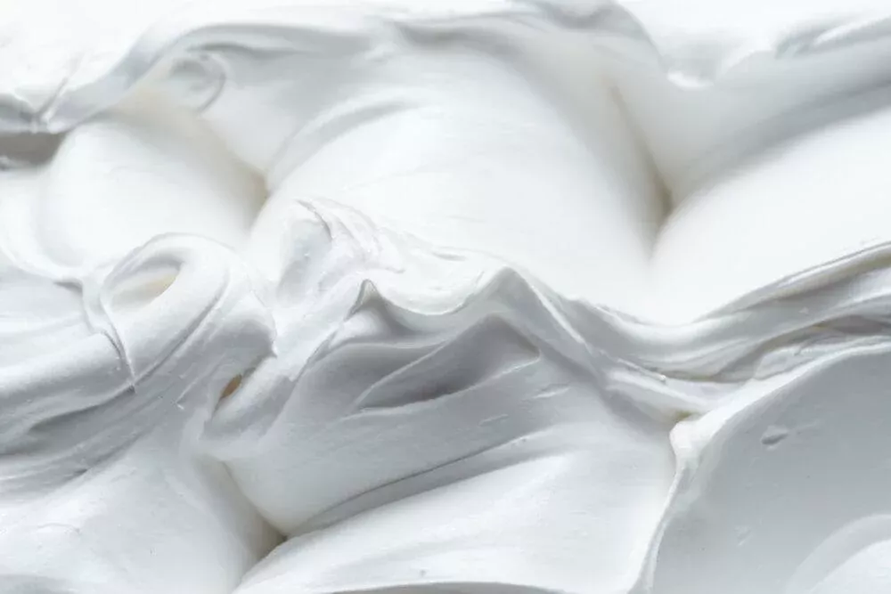 Nahaufnahme einer weißen Paste