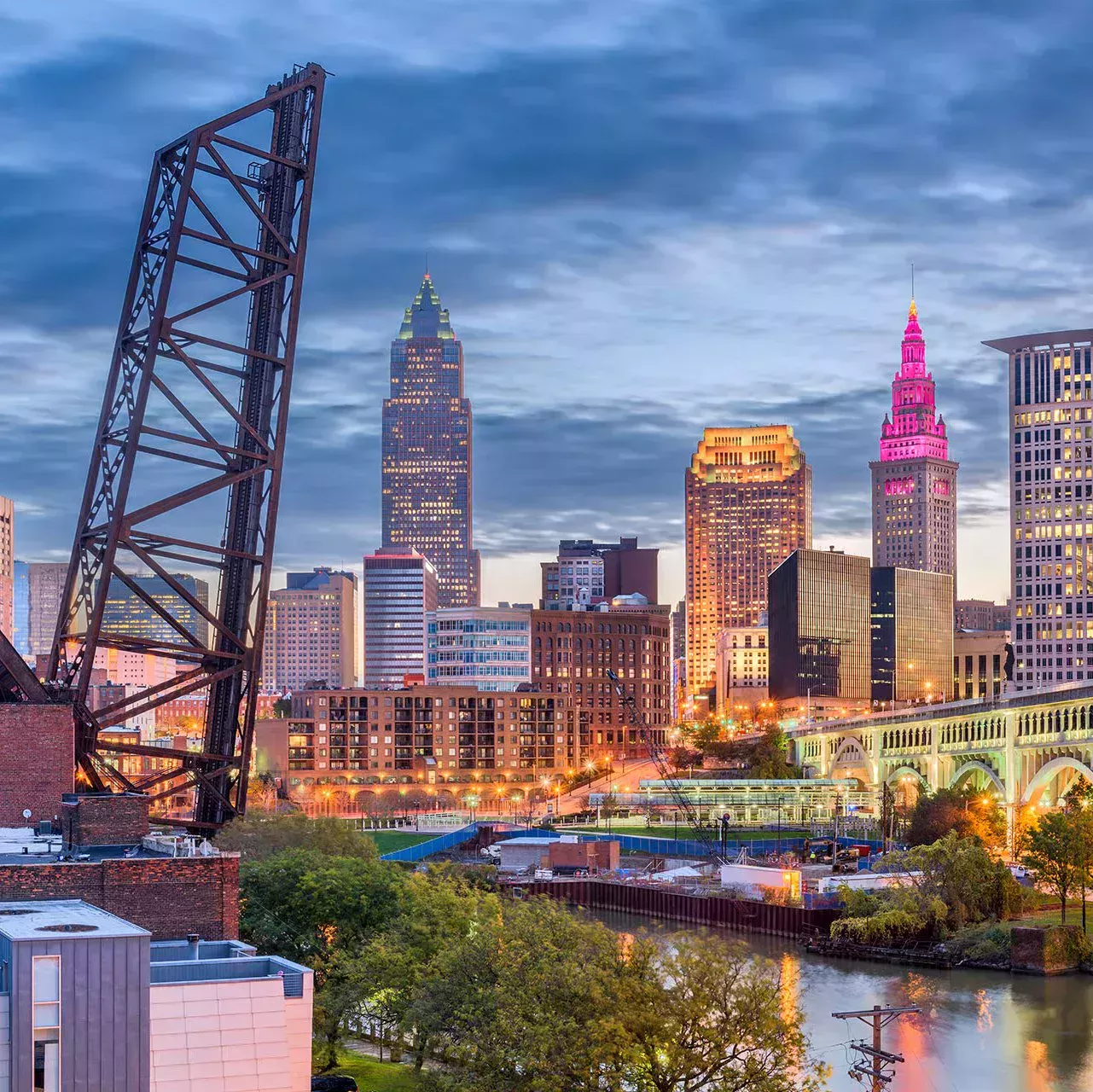 Colourful city from above