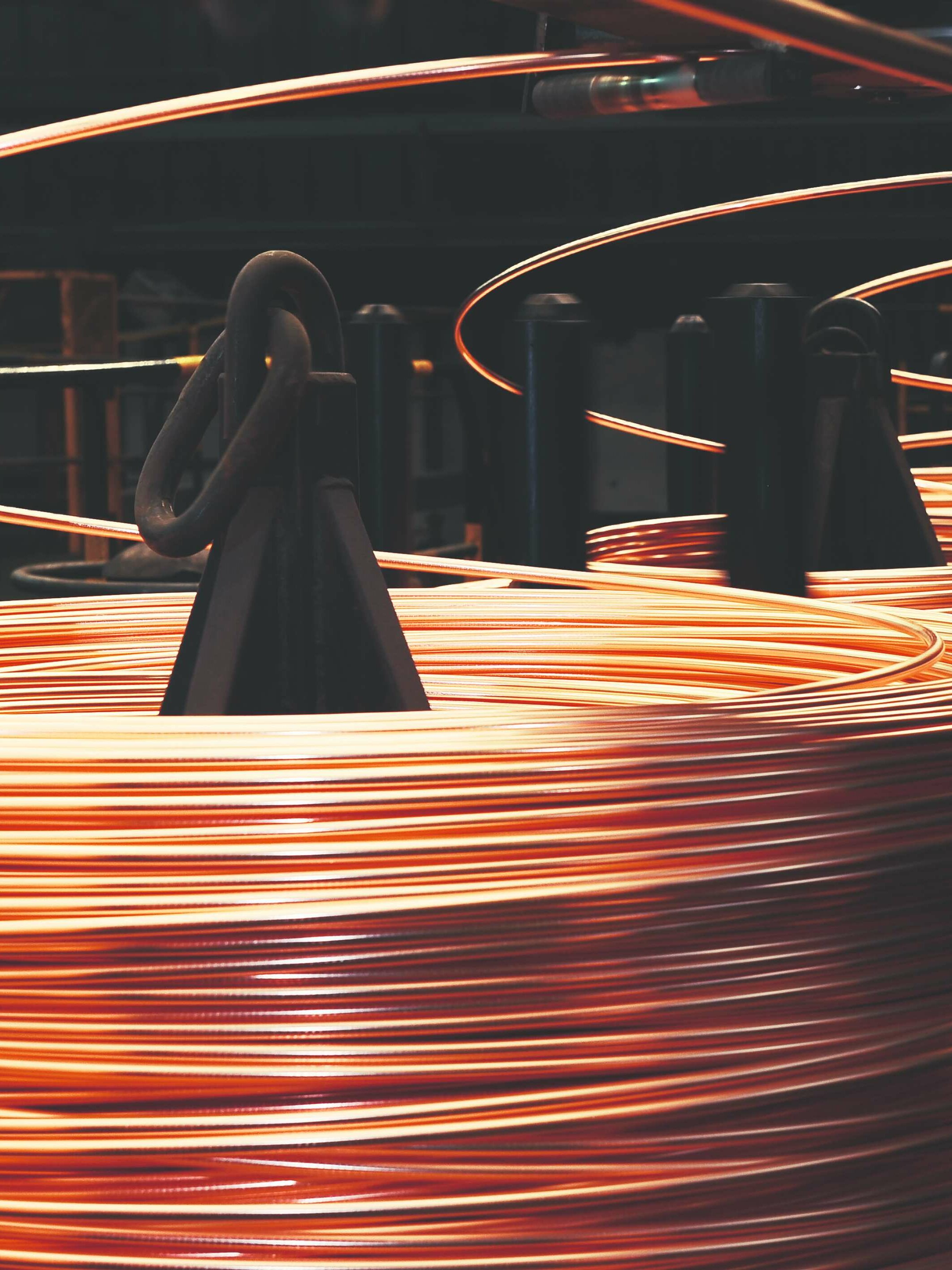 Kupferdrahtzug aufgerollt